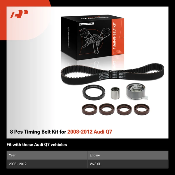 8 Pcs Timing Belt Kit for 2008-2012 Audi Q7
