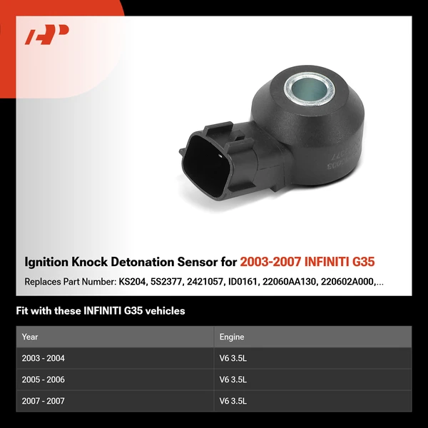 Ignition Knock Detonation Sensor for 2003-2007 INFINITI G35