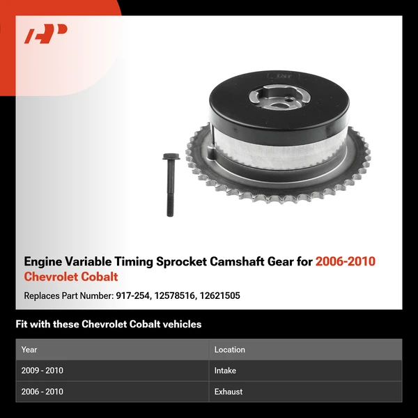 Engine Variable Timing Sprocket Camshaft Gear for 2006-2010 Chevrolet Cobalt