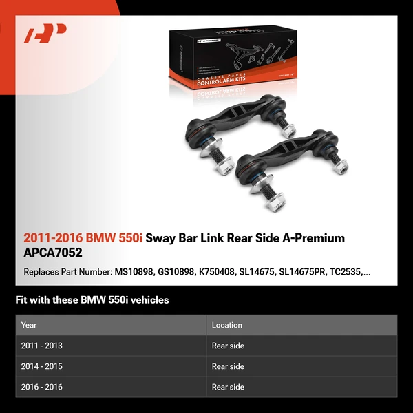 2011-2016 BMW 550i Sway Bar Link Rear Side A-Premium APCA7052
