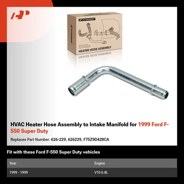 HVAC Heater Hose Assembly to Intake Manifold for 1999 Ford F-550 Super Duty