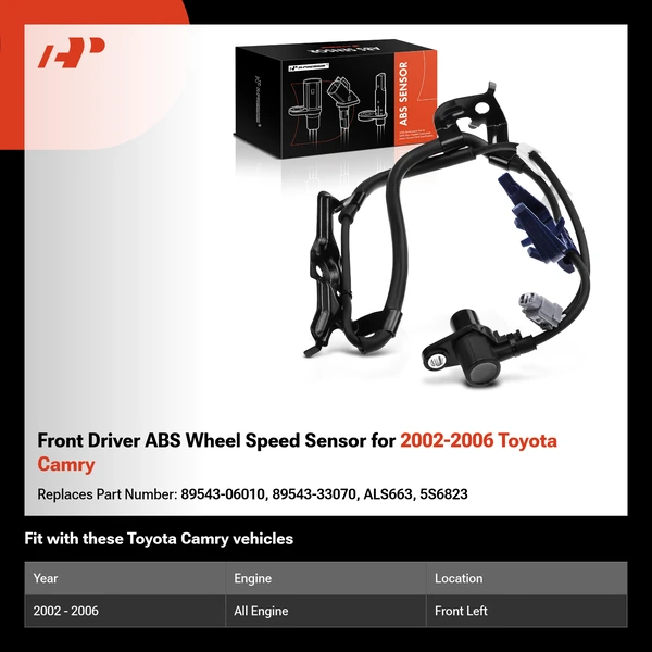 Front Driver ABS Wheel Speed Sensor for 2002-2006 Toyota Camry