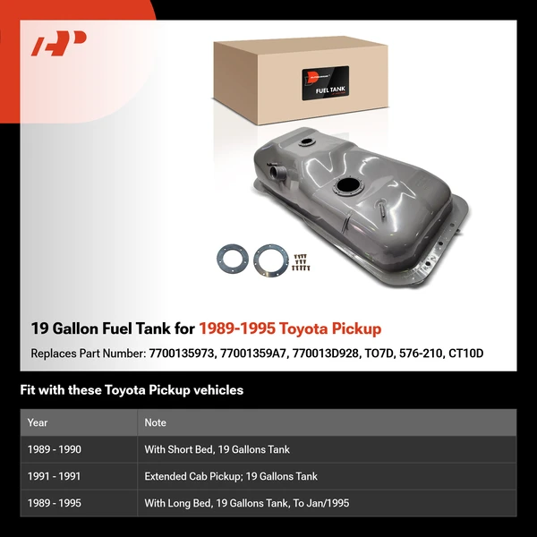 19 Gallon Fuel Tank for 1989-1995 Toyota Pickup