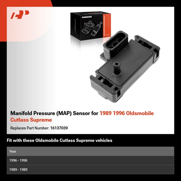 Manifold Pressure (MAP) Sensor for 1989 1996 Oldsmobile Cutlass Supreme