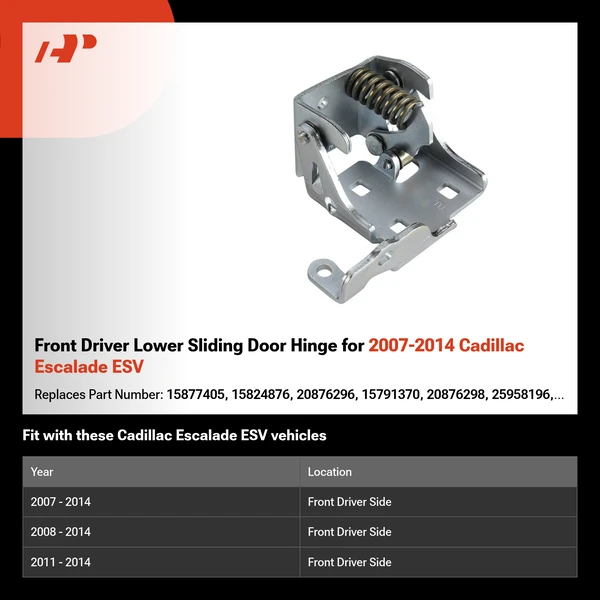 Front Driver Lower Sliding Door Hinge for 2007-2014 Cadillac Escalade ESV