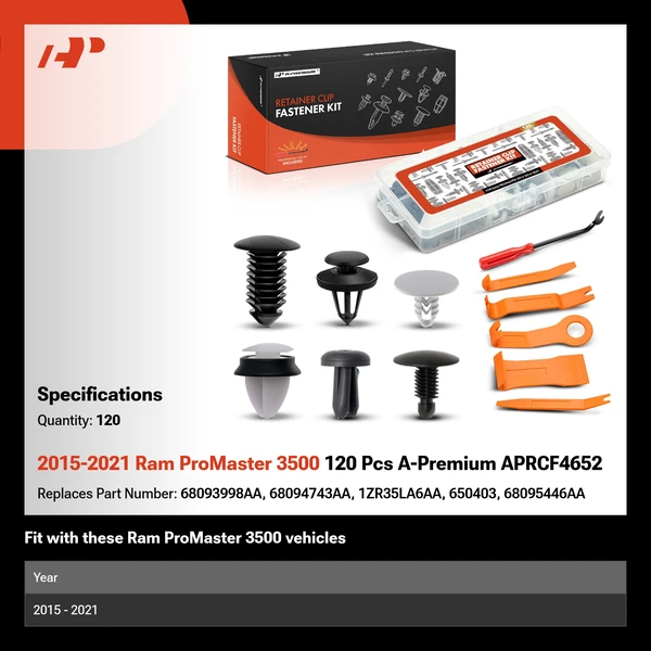 2015-2021 Ram ProMaster 3500 120 Pcs A-Premium APRCF4652