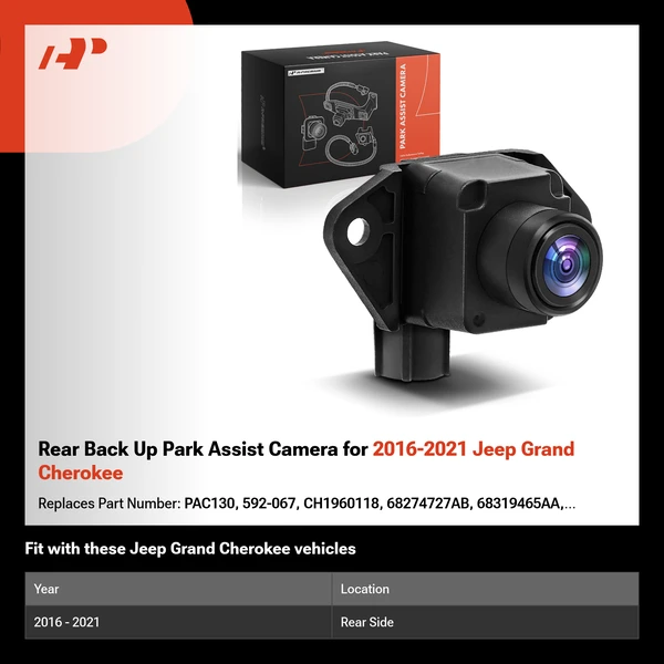 Rear Back Up Park Assist Camera for 2016-2021 Jeep Grand Cherokee