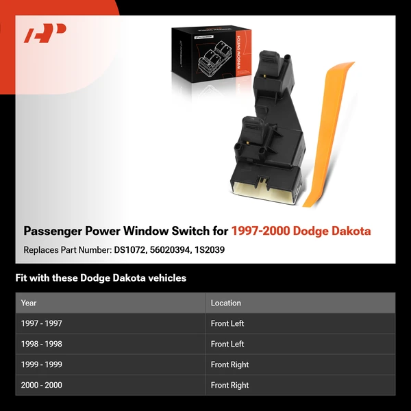 Passenger Power Window Switch for 1997-2000 Dodge Dakota