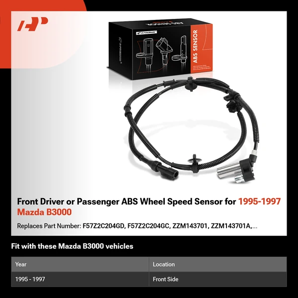 Front Driver or Passenger ABS Wheel Speed Sensor for 1995-1997 Mazda B3000