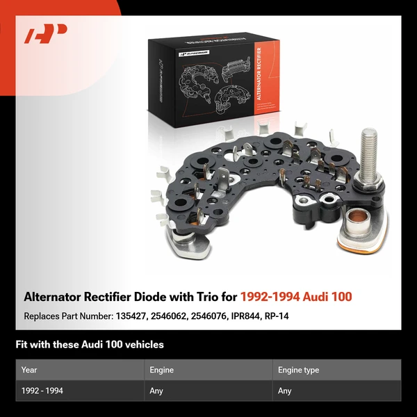 Alternator Rectifier Diode with Trio for 1992-1994 Audi 100