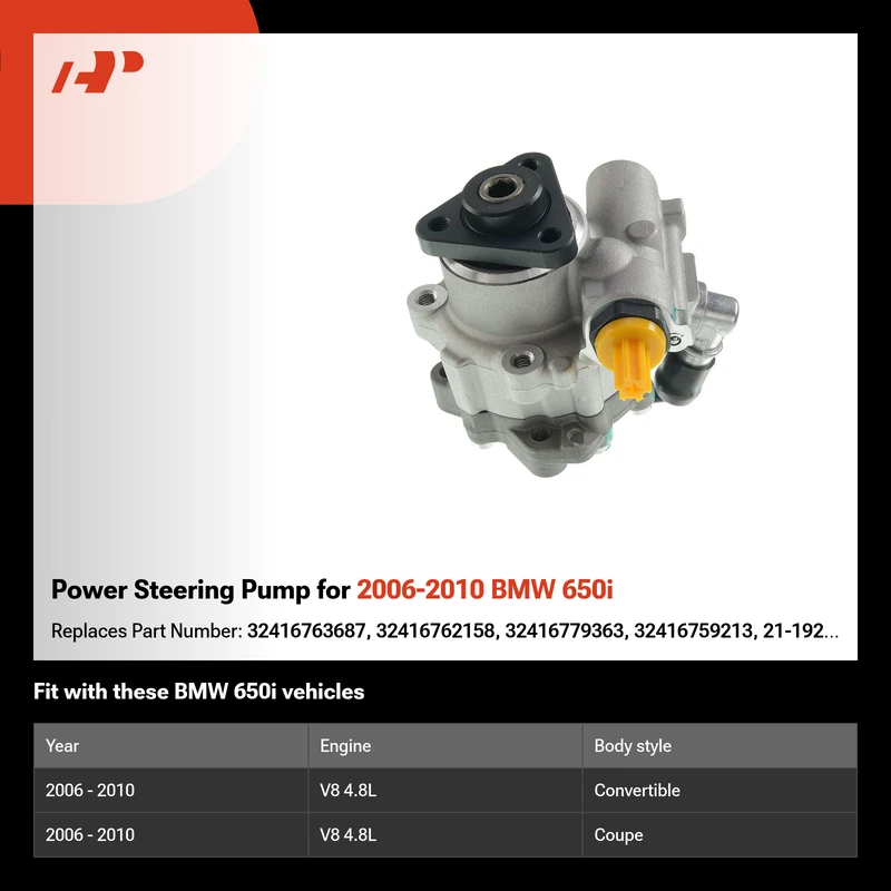 Power Steering Pump for 2006-2010 BMW 650i
