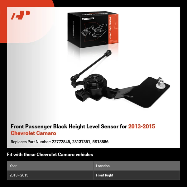 Front Passenger Black Height Level Sensor for 2013-2015 Chevrolet Camaro