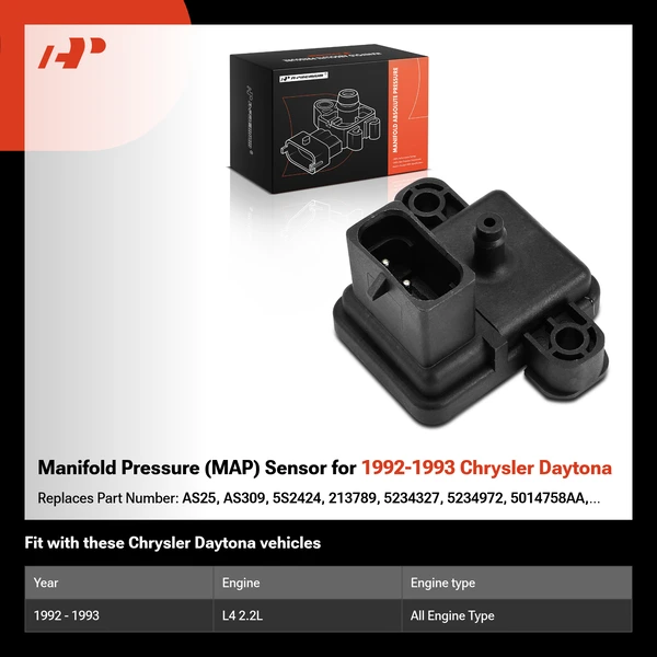 Manifold Pressure (MAP) Sensor for 1992-1993 Chrysler Daytona