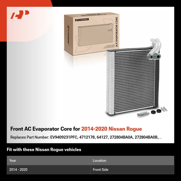 Front AC Evaporator Core for 2014-2020 Nissan Rogue