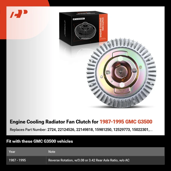 Engine Cooling Radiator Fan Clutch for 1987-1995 GMC G3500