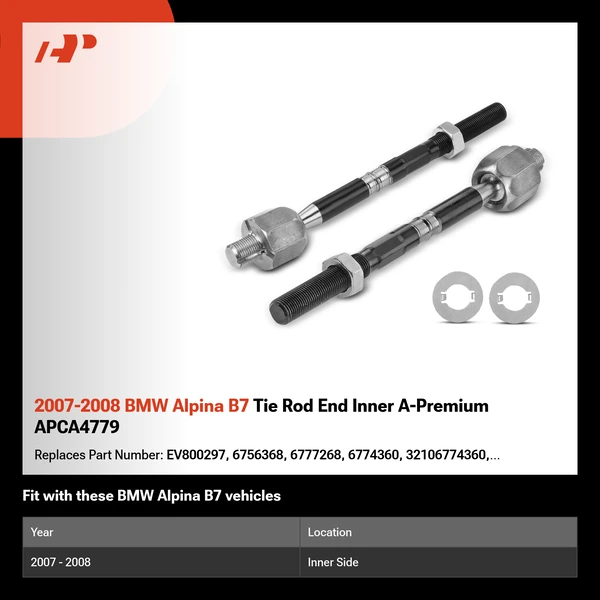 2007-2008 BMW Alpina B7 Tie Rod End Inner A-Premium APCA4779