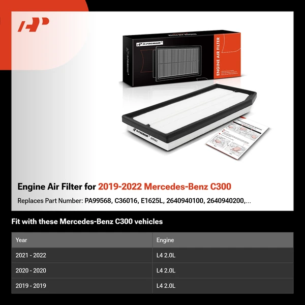 Engine Air Filter for 2019-2022 Mercedes-Benz C300