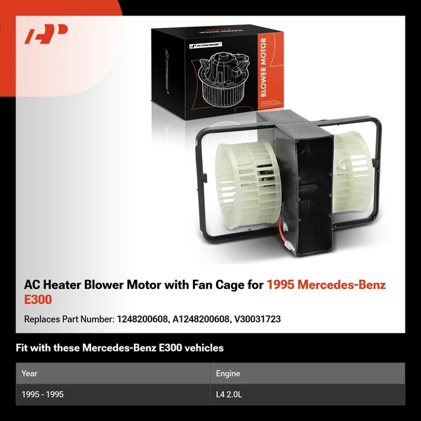 AC Heater Blower Motor with Fan Cage for 1995 Mercedes-Benz E300