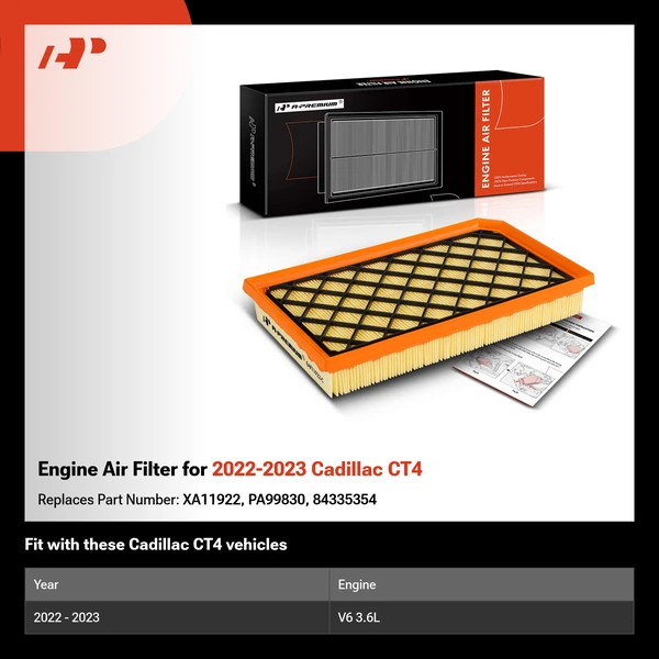 Engine Air Filter for 2022-2023 Cadillac CT4