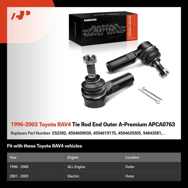 1996-2003 Toyota RAV4 Tie Rod End Outer A-Premium APCA0763