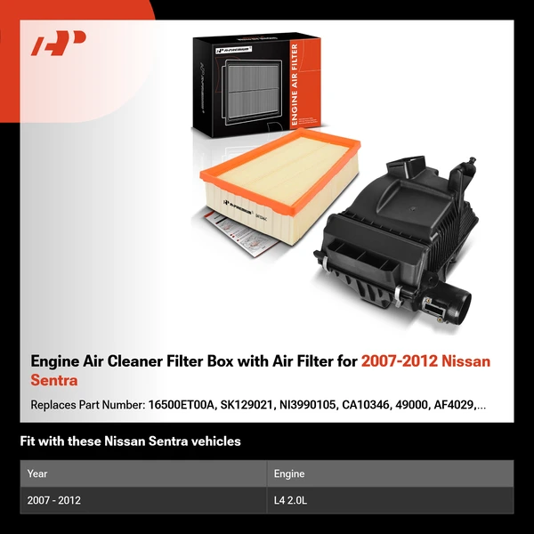 Engine Air Cleaner Filter Box with Air Filter for 2007-2012 Nissan Sentra