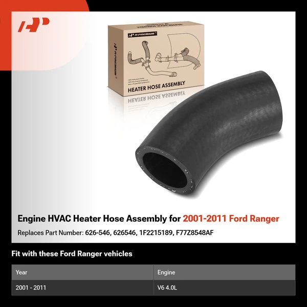 Engine HVAC Heater Hose Assembly for 2001-2011 Ford Ranger