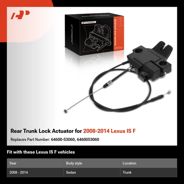 Rear Trunk Lock Actuator for 2008-2014 Lexus IS F