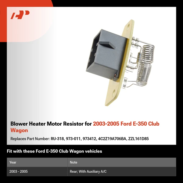 Blower Heater Motor Resistor for 2003-2005 Ford E-350 Club Wagon
