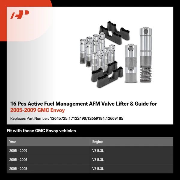 16 Pcs Active Fuel Management AFM Valve Lifter & Guide for 2005-2009 GMC Envoy