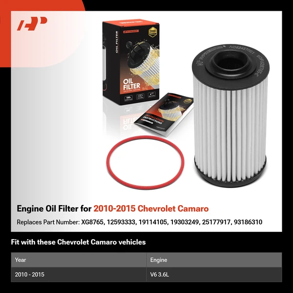 Engine Oil Filter for 2010-2015 Chevrolet Camaro