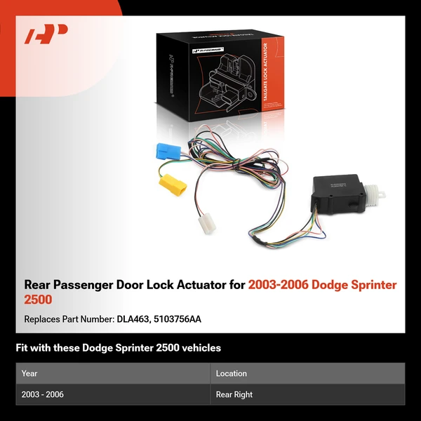 Rear Passenger Door Lock Actuator for 2003-2006 Dodge Sprinter 2500