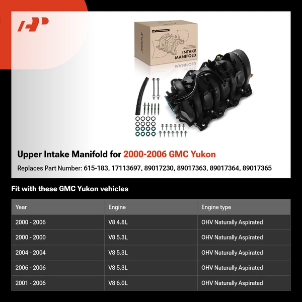 Upper Intake Manifold for 2000-2006 GMC Yukon