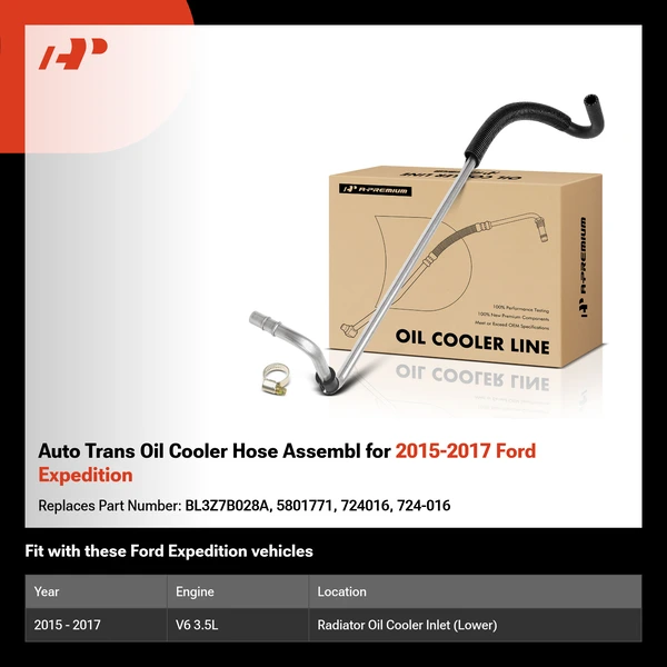 Auto Trans Oil Cooler Hose Assembl for 2015-2017 Ford Expedition