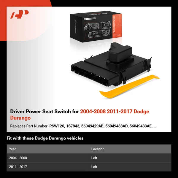 Driver Power Seat Switch for 2004-2008 2011-2017 Dodge Durango