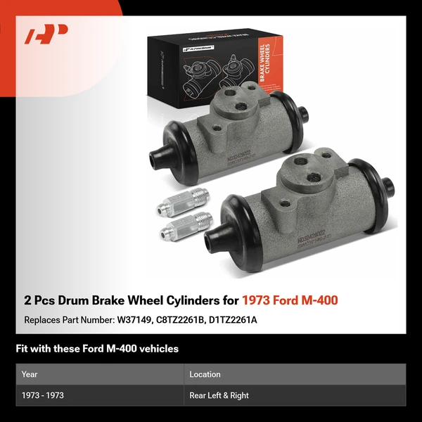 2 Pcs Drum Brake Wheel Cylinders for 1973 Ford M-400