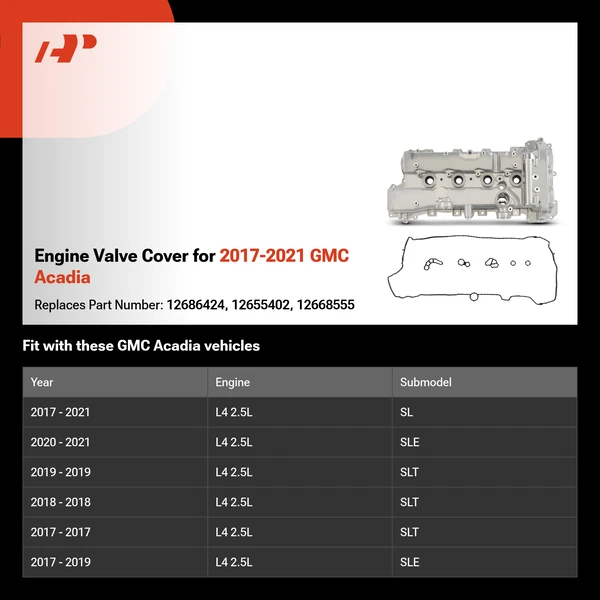 Engine Valve Cover for 2017-2021 GMC Acadia
