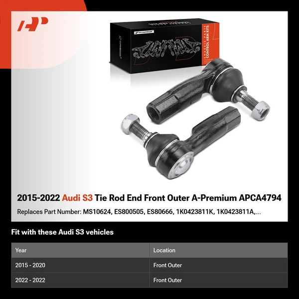 2015-2022 Audi S3 Tie Rod End Front Outer A-Premium APCA4794