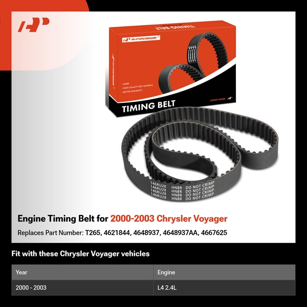 Engine Timing Belt for 2000-2003 Chrysler Voyager