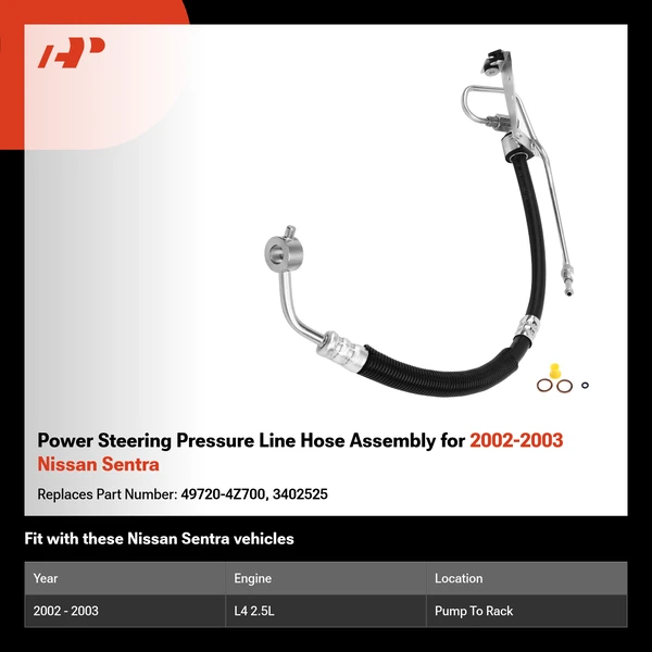 Power Steering Pressure Line Hose Assembly for 2002-2003 Nissan Sentra