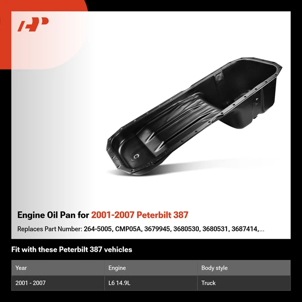 Engine Oil Pan for 2001-2007 Peterbilt 387