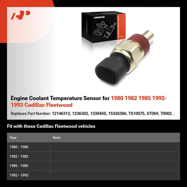 Engine Coolant Temperature Sensor for 1980 1982 1985 1992-1993 Cadillac Fleetwood