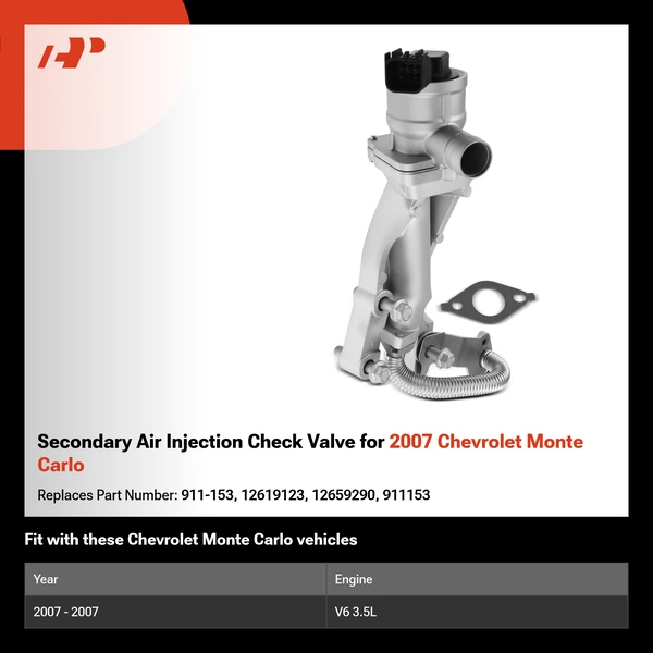 Secondary Air Injection Check Valve for 2007 Chevrolet Monte Carlo