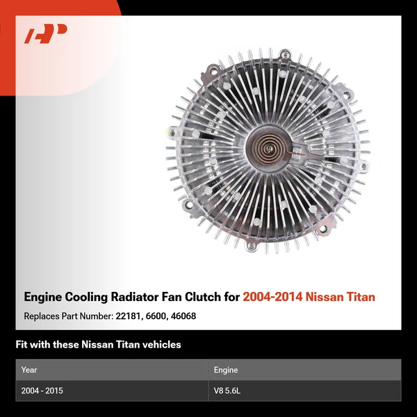 Engine Cooling Radiator Fan Clutch for 2004-2014 Nissan Titan