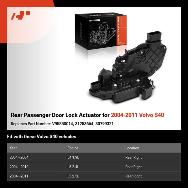 Rear Passenger Door Lock Actuator for 2004-2011 Volvo S40