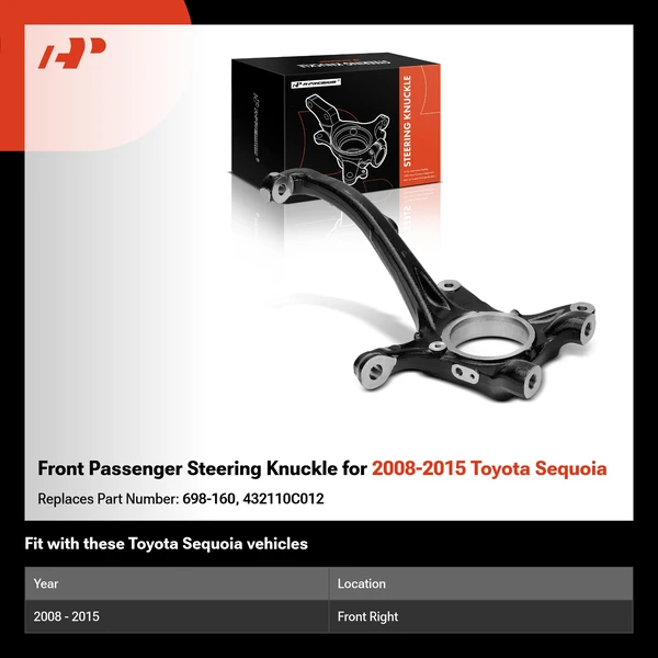 Front Passenger Steering Knuckle for 2008-2015 Toyota Sequoia