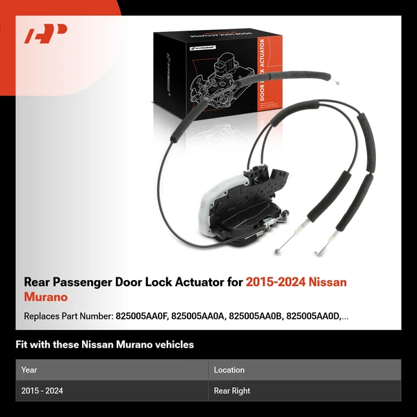 Rear Passenger Door Lock Actuator for 2015-2024 Nissan Murano