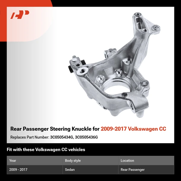Rear Passenger Steering Knuckle for 2009-2017 Volkswagen CC