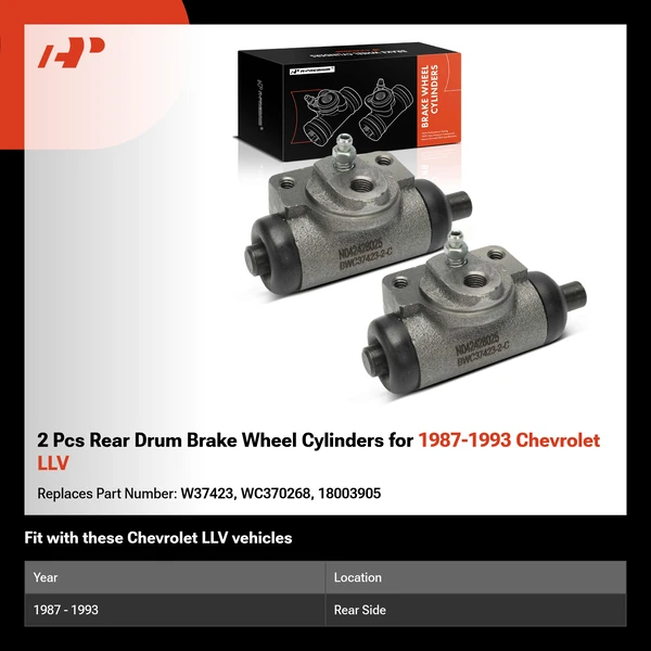 2 Pcs Rear Drum Brake Wheel Cylinders for 1987-1993 Chevrolet LLV