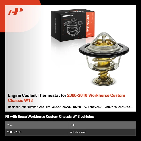 Engine Coolant Thermostat for 2006-2010 Workhorse Custom Chassis W18