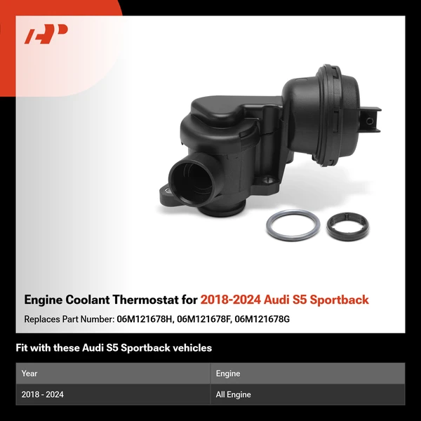 Engine Coolant Thermostat for 2018-2024 Audi S5 Sportback